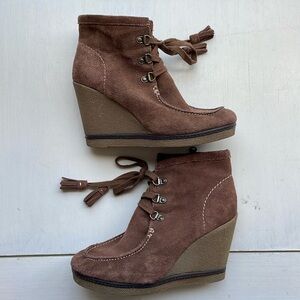 Brown Suede Heeled Boots